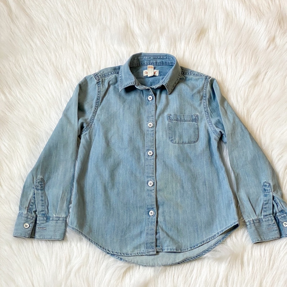 Girls' Long Sleeve Woven Button-Down Shirt - Cat & Jack™